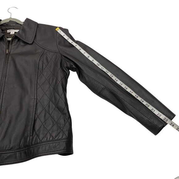 Pendleton Leather Jacket buttery soft XL dark chocolate brown Quilted Design Zip - Picture 10 of 10